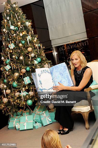 Joely Richardson as Joely Richardson officially opens the Tiffany & Co. Christmas Shop on Bond Street, London on November 24, 2013 in London, England.