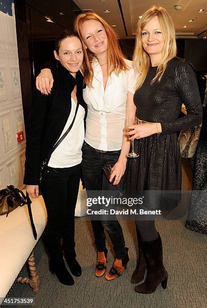 Vivien Solari, Olivia Inge and sister Alexia Inge attend as Joely Richardson officially opens the Tiffany & Co. Christmas Shop on Bond Street, London...