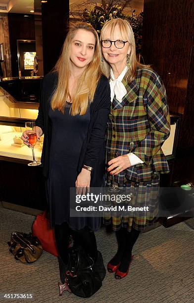 Daisy de Villeneuve and Jan de Villeneuve attend as Joely Richardson officially opens the Tiffany & Co. Christmas Shop on Bond Street, London on...