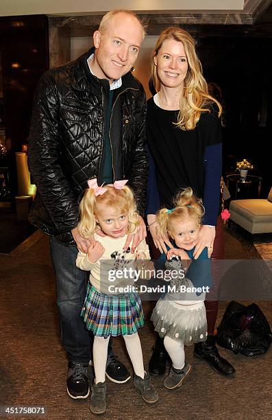 Andy Martin and Lisa Martin with daughter Maya and Ella attend as Joely Richardson officially opens the Tiffany & Co. Christmas Shop on Bond Street,...