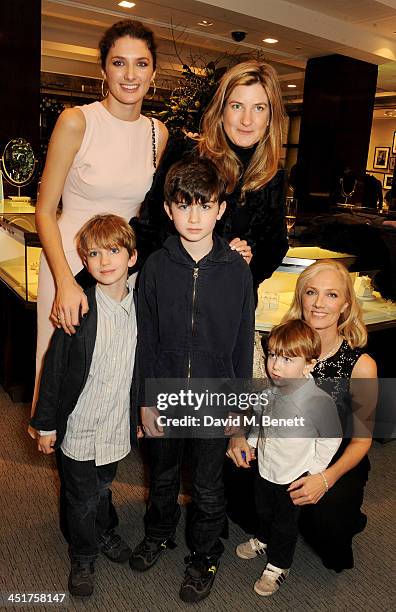 Daisy Bevan, Catherine Hess and Joely Richardson attend as Joely Richardson officially opens the Tiffany & Co. Christmas Shop on Bond Street, London...