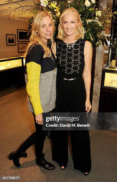 Kate Driver and Joely Richardson attend as Joely Richardson officially opens the Tiffany & Co. Christmas Shop on Bond Street, London on November 24,...