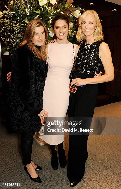 Catherine Hess, Daisy Bevan and Joely Richardson attend as Joely Richardson officially opens the Tiffany & Co. Christmas Shop on Bond Street, London...