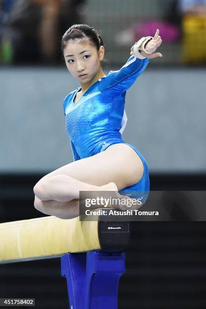 Asuka Teramoto of Japan competes in the Balance Beam during the 68th All Japan Gymnastics Apparatus Championships on July 6, 2014 in Chiba, Japan.