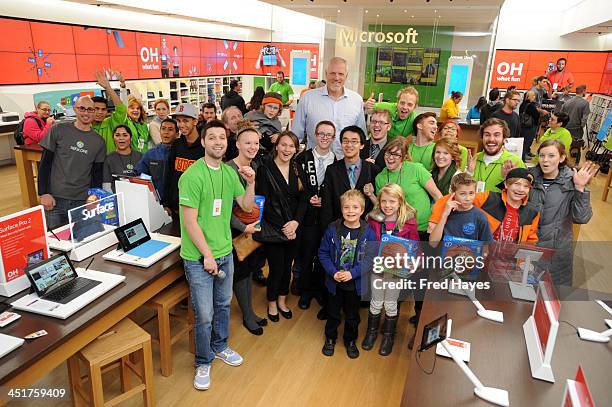 General view of the atmosphere at Microsoft retail store and former Utah Jazz basketball player Mark Eaton host the Xbox One Sports Star Challenge...