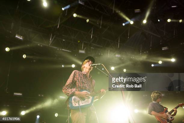 Bradford Cox from Deerhunter performs at the Roskilde Festival 2014 on July 6, 2014 in Roskilde, Denmark.