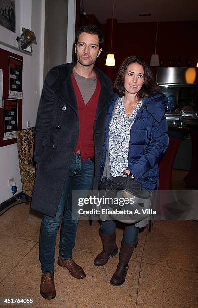 Luca Capuano and wife Carlotta Lo Greco attend the Ivana Chubbuck Acting Seminar at Teatro Ambra Jovinelli on November 24, 2013 in Rome, Italy.