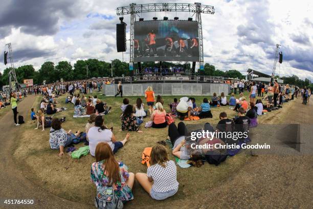 General view of atmosphere on Day 4 of British Summer Time festival at Hyde Park on July 6, 2014 in London, United Kingdom.