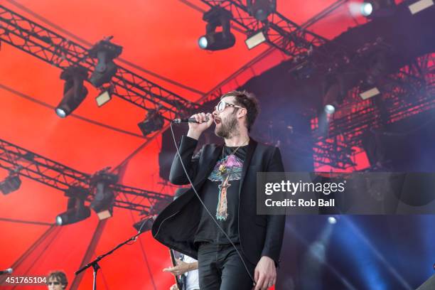 Tom Meighan from Kasabian performs at the Roskilde Festival 2014 on July 6, 2014 in Roskilde, Denmark.