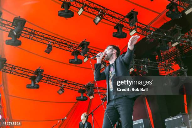 Tom Meighan from Kasabian performs at the Roskilde Festival 2014 on July 6, 2014 in Roskilde, Denmark.