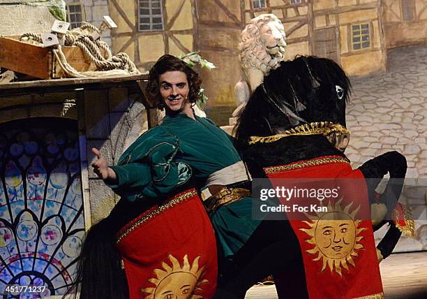 Thomas Soliveres performs during'Le Bossu de Notre Dame' Premiere at the Theatre Antoine on November 24, 2013 in Paris, France.