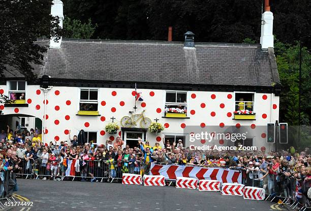 Polka dot house is seen during Stage 2 of the Tour de France on Sunday 06 July Sheffield, England.