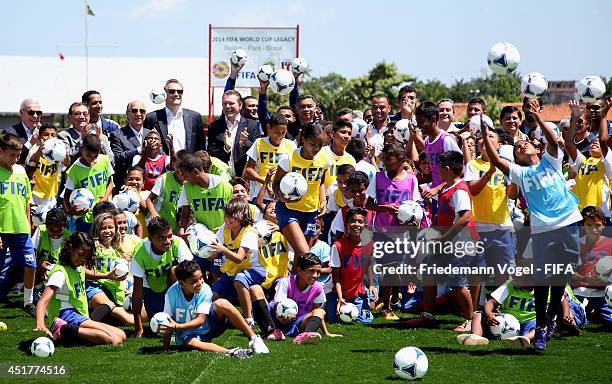 Secretary General, Jerome Valcke visits the Kick-off 2014 FIFA World Cup Football Legacy Project at CEJU on July 6, 2014 in Belem, Brazil.