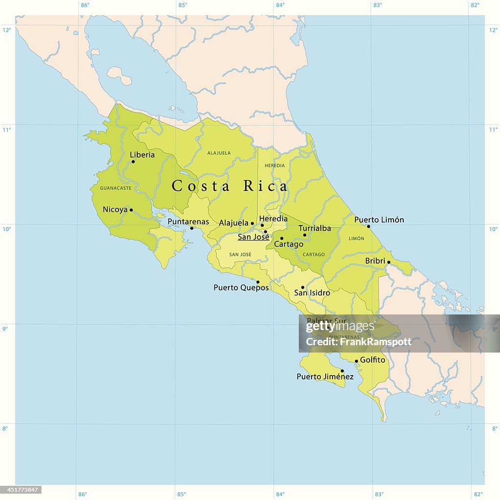Illustration carte de Costa Rica