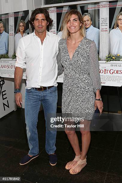 Polo player Nacho Figueras and his wife, photographer Delfina Blaquier attend the "And So It Goes" premiere at Easthampton Guild Hall on July 6, 2014...