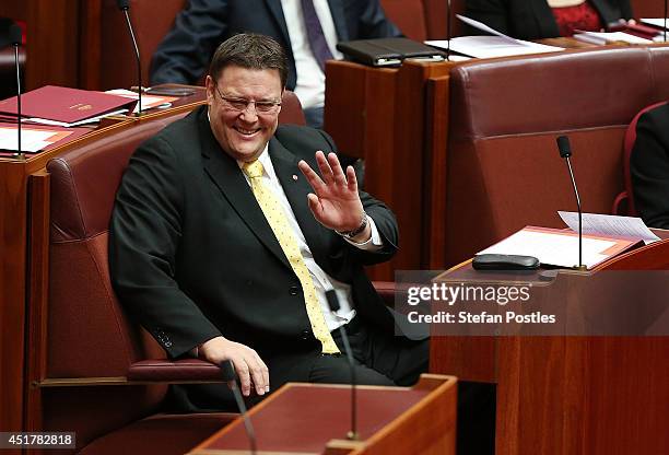 Senator for Queensland Glenn Lazarus during an official swearing in ceremony on July 7, 2014 in Canberra, Australia. Twelve Senators will be sworn in...