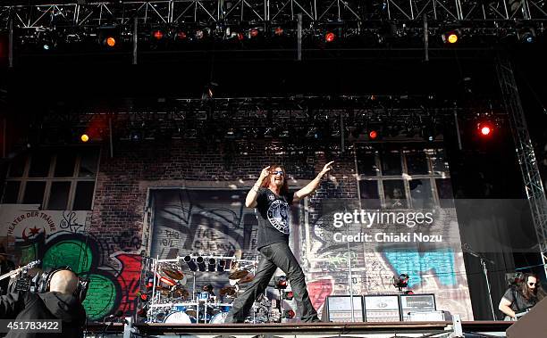 James LaBrie of Dream Theater performs at Day 3 of the Sonisphere Festival at Knebworth Park on July 6, 2014 in Knebworth, England.