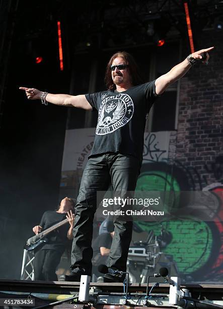 James LaBrie of Dream Theater performs at Day 3 of the Sonisphere Festival at Knebworth Park on July 6, 2014 in Knebworth, England.