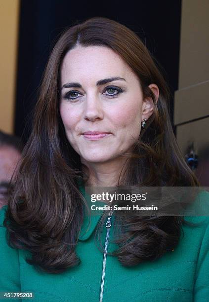 Catherine, Duchess of Cambridge attends the finish of Stage 1 of the Tour de France on July 5, 2014 at Harrogate, Yorkshire, England.