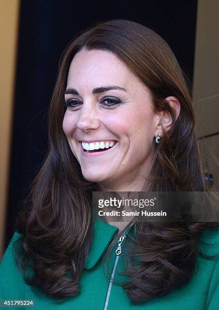 Catherine, Duchess of Cambridge attends the finish of Stage 1 of the Tour de France on July 5, 2014 at Harrogate, Yorkshire, England.
