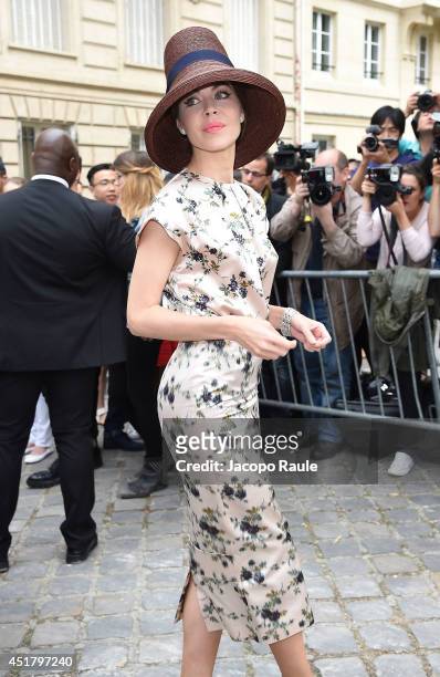 Ulyana Sergeenko attends the Dior show as part of Paris Fashion Week - Haute Couture Fall/Winter 2014-2015 on July 7, 2014 in Paris, France.