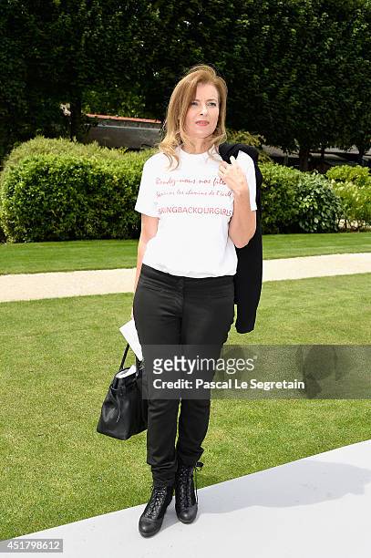 Valerie Trierweiler attends the Christian Dior show as part of Paris Fashion Week - Haute Couture Fall/Winter 2014-2015 on July 7, 2014 in Paris,...