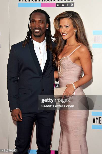 Professional baseball player Andrew McCutchen and Maria Hanslovan attend the 2013 American Music Awards at Nokia Theatre L.A. Live on November 24,...