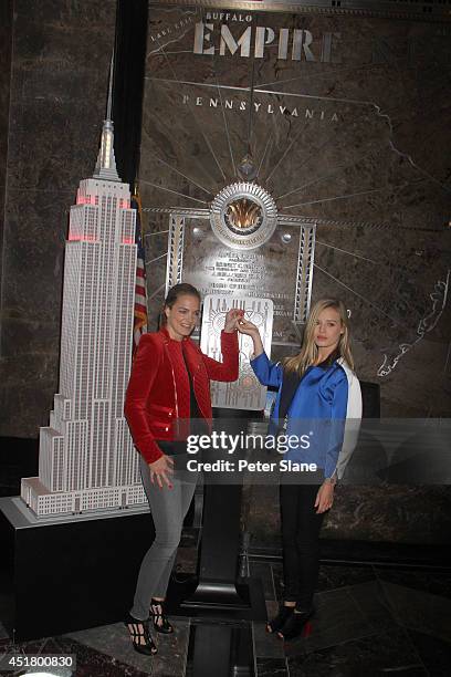 Georgia May Jagger poses at the Empire State Building on May 2,2013 in New York,USA. She was there to raise awareness for the fight against blood...