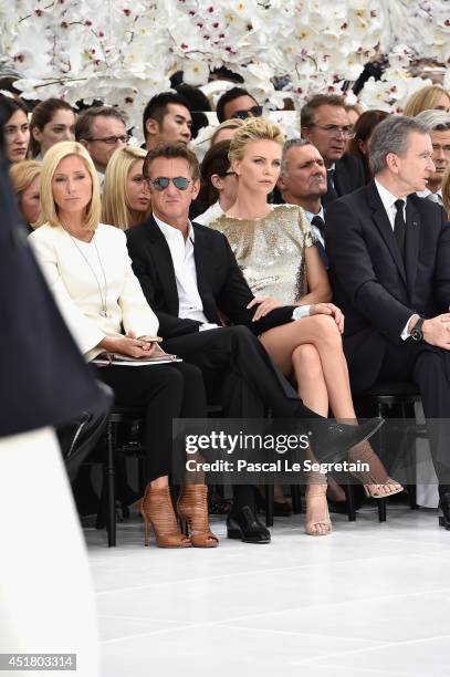 Crown Princess Marie Chantal of Greece , Sean Penn, Charlize Theron and Bernard Arnault attend the Christian Dior show as part of Paris Fashion Week...