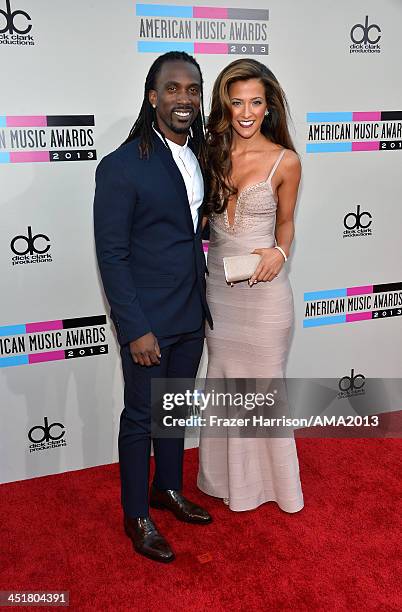 Professional baseball player Andrew McCutchen and Maria Hanslovan attend 2013 American Music Awards at Nokia Theatre L.A. Live on November 24, 2013...