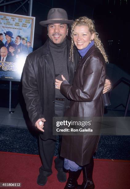 Singer Howard Hewett and wife Angela attend the Ninth Annual Pan African Film & Arts Festival - "Kingdom Come" Screening on February 8, 2001 at the...