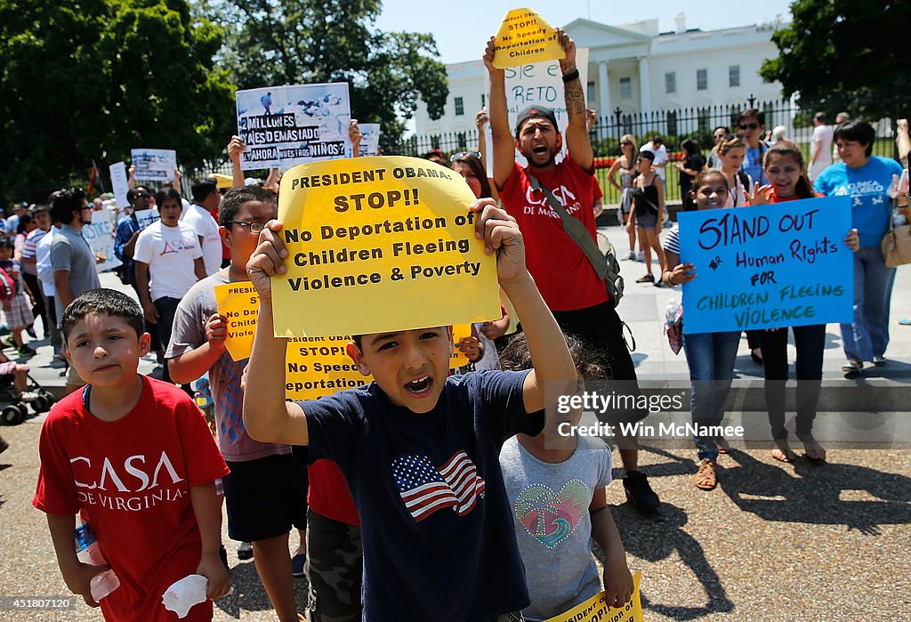 Immigrants And Activists Protest Obama Response To Child Immigration Crisis