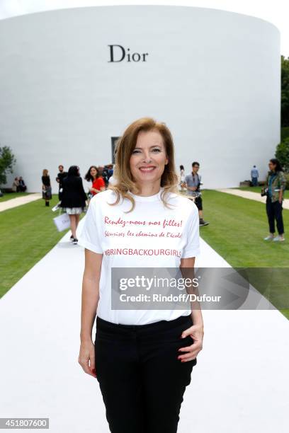 Journalist Valerie Trierweiler attends the Christian Dior show as part of Paris Fashion Week - Haute Couture Fall/Winter 2014-2015. Held at Musee...