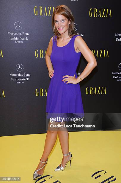 Josephine Thiel arrives for the Opening Night by Grazia fashion show during the Mercedes-Benz Fashion Week Spring/Summer 2015 at Erika Hess...