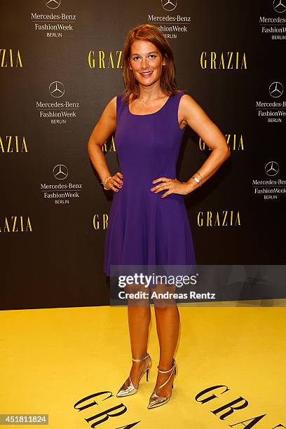 Josephine Thiel arrives for the Opening Night by Grazia fashion show during the Mercedes-Benz Fashion Week Spring/Summer 2015 at Erika Hess...