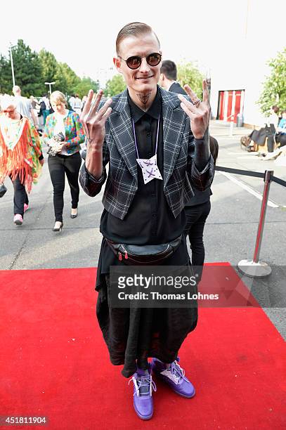 Designer Patrick Mohr arrives for the Opening Night by Grazia fashion show during the Mercedes-Benz Fashion Week Spring/Summer 2015 at Erika Hess...