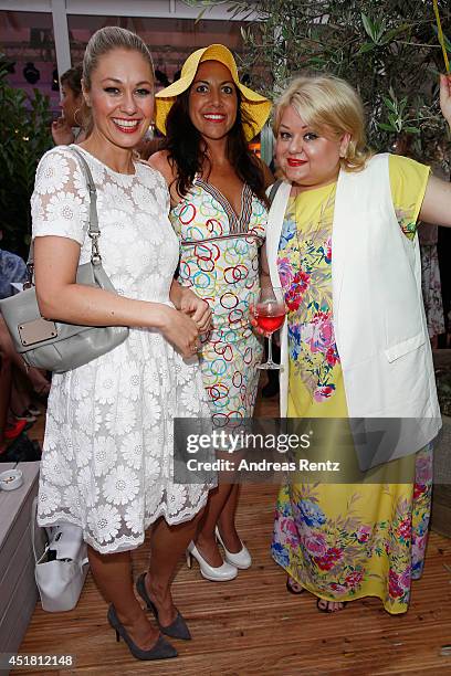 Ruth Moschner , Betty Amrhein and guest attend the Opening Night by Grazia fashion show during the Mercedes-Benz Fashion Week Spring/Summer 2015 at...