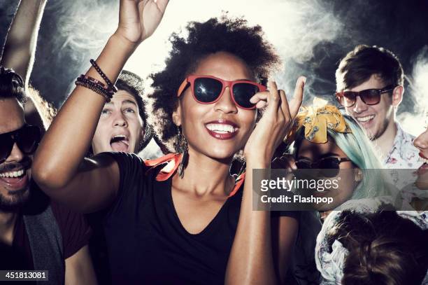 group of people having fun at music concert - arts culture and entertainment foto e immagini stock