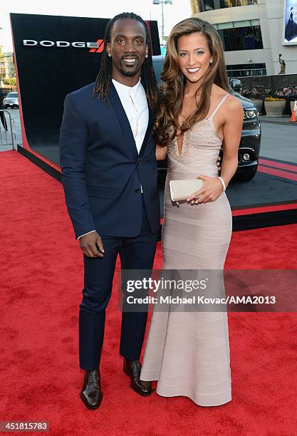 Professional baseball player Andrew McCutchen and Maria Hanslovan attend the 2013 American Music Awards Powered by Dodge at Nokia Theatre L.A. Live...