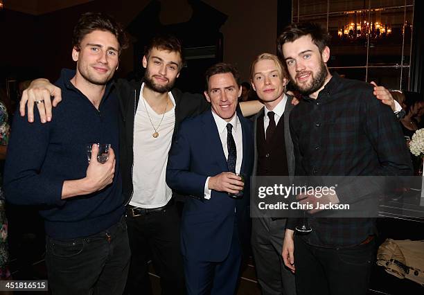 Edward Holcroft, Douglas Booth, Rob Brydon, Freddie Fox and Jack Whitehall attend the post show party, The 25th Hour, following The Old Vic's 24 Hour...