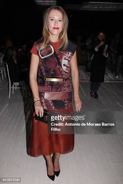 Ksenia Sobchak attends the Giambattista Valli show as part of Paris Fashion Week - Haute Couture Fall/Winter 2014-2015 on July 7, 2014 in Paris,...