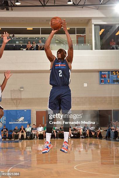 Nolan Smith of the Oklahoma City Thunder shoots against the Brooklyn Nets during the Samsung NBA Summer League 2014 on July 7, 2014 at Amway Center...