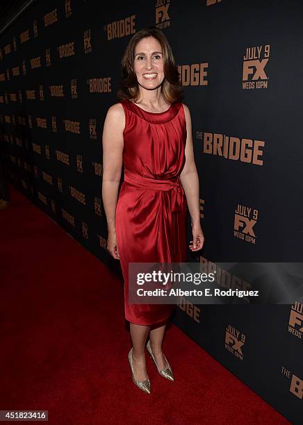 Executive Producer Carolyn Bernstein attends the premiere of FX's "The Bridge" at Pacific Design Center on July 7, 2014 in West Hollywood, California.