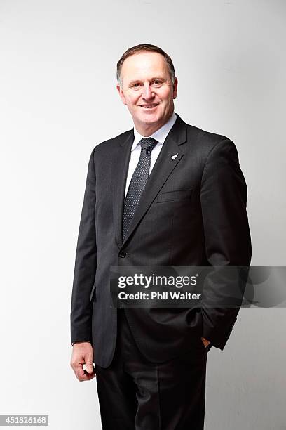 New Zealand Prime Minister John Key poses during a portrait session at Minnie St Studios on July 8, 2014 in Auckland, New Zealand. John Key is the...