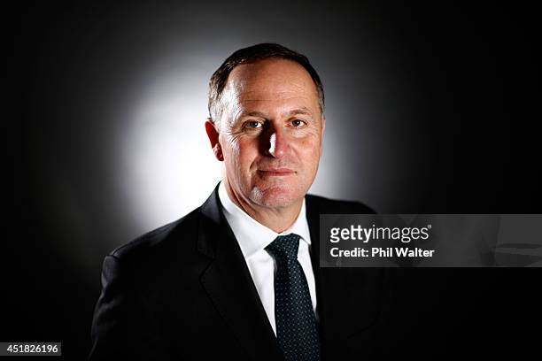 New Zealand Prime Minister John Key poses during a portrait session at Minnie St Studios on July 8, 2014 in Auckland, New Zealand. John Key is the...