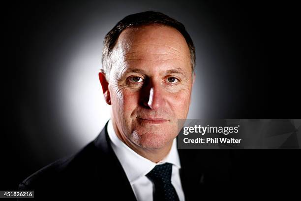 New Zealand Prime Minister John Key poses during a portrait session at Minnie St Studios on July 8, 2014 in Auckland, New Zealand. John Key is the...