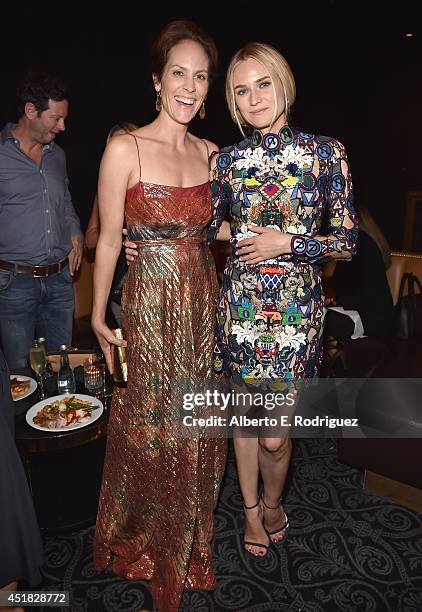 Actors Annabeth Gish and Diane Kruger attend the after party for the season premiere of FX's "The Bridge" at the Pacific Design Center on July 7,...