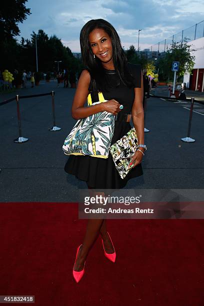 Marie Amière arrives for the Opening Night by Grazia fashion show during the Mercedes-Benz Fashion Week Spring/Summer 2015 at Erika Hess Eisstadion...