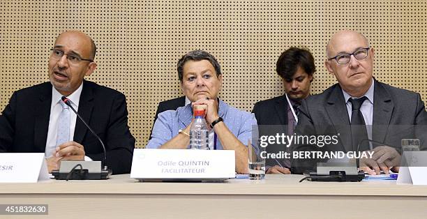 French Finance Minister Michel Sapin , French junior minister for charge of European Affairs Harlem Desir and former European Education and Culture...