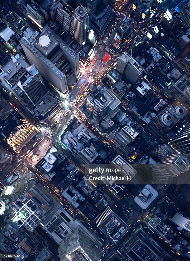 Aerial photography of Times Square, NY